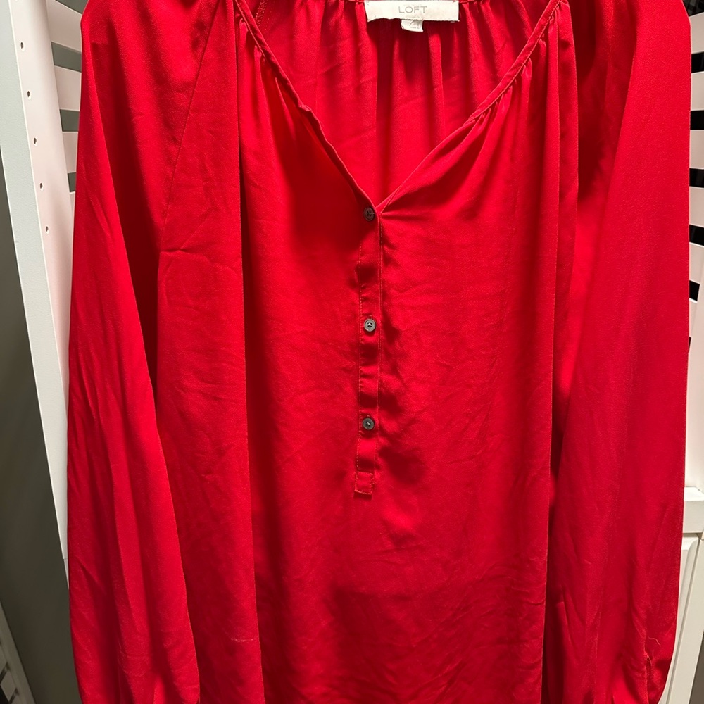 LOFT Women's Red Blouse